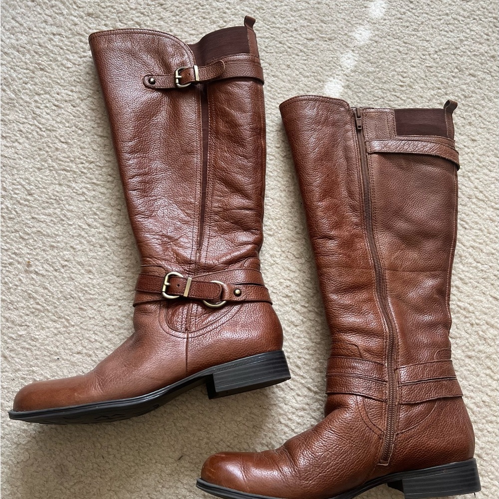 Naturalizer Brown Leather Knee-High Boots Size 8